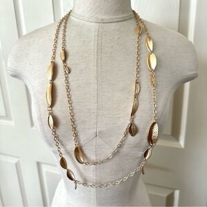 Chico’s gold tone Hera multi chain necklace NWT
